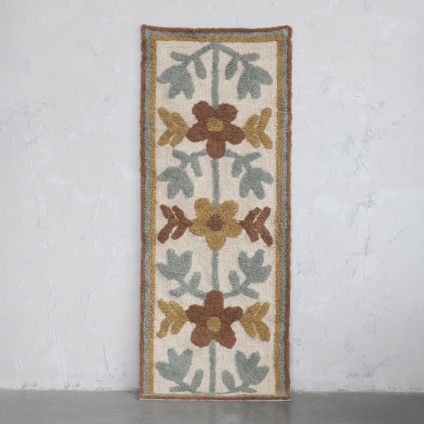 Bungalow Rose Ismaiel Cotton Floral Rug & Reviews Wayfair